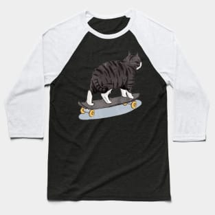 Skater cat Baseball T-Shirt
